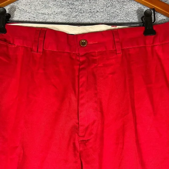 Polo Ralph Lauren Mens Red Chino Pants Side Buckle Adjusters 38x27.5 Cotton - Picture 2 of 16